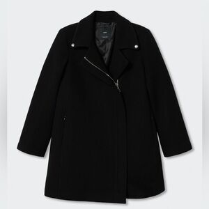 Mango  NWT - Wool Biker Coat Women Size Large